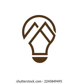 mountain shape combination lamp logo design
