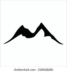 mountain shape icon illustration line art vector design for logo 