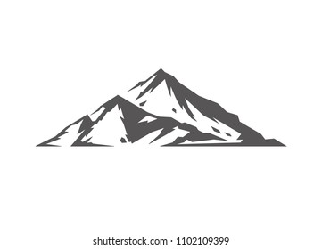 Mountain shape isolated on white background vector illustration. Mountain hills vector graphic silhouette.