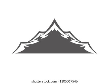 Mountain shape isolated on white background vector illustration. Mountain hills vector graphic silhouette.