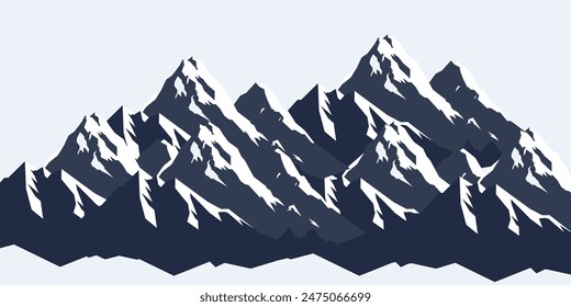 Mountain shape isolated on white background vector illustration. Mountain hills vector graphic silhouette.