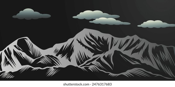 Mountain shape isolated on white background vector illustration. Mountain hills vector graphic silhouette.