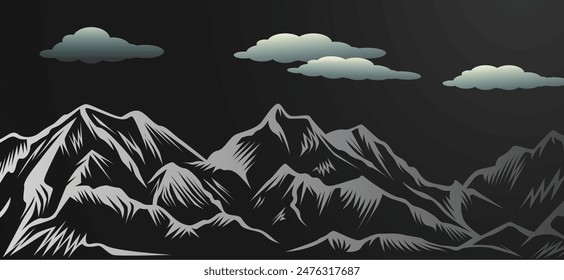 Mountain shape isolated on white background vector illustration. Mountain hills vector graphic silhouette.