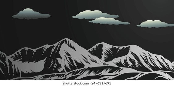 Mountain shape isolated on white background vector illustration. Mountain hills vector graphic silhouette.