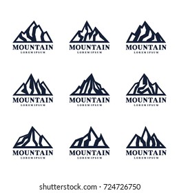 Mountain Shape Logo Design Vector Set
