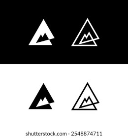 design de logotipo de monograma de forma de montanha