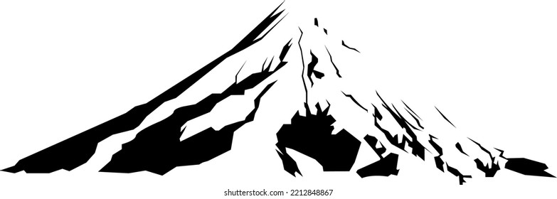 Silueta de forma de montaña. Fondo de la ilustración del vector. Elemento perfecto para el diseño