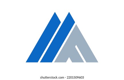 mountain shaped letter icon with simple and modern design. Logo letter M and F. Can be used for general business