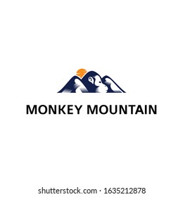 mountain shaped monkey head logo