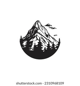 Mountain shapes isolated on white background. Vector illustration