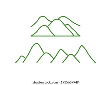 Mountain shapes for logo, mountain silhouette,Large number of mountains, Vector illustration.