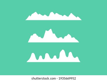 Mountain shapes for logo, mountain silhouette,Large number of mountains, Vector illustration.