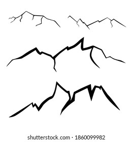 Mountain shapes set for logo, product design