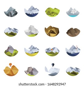 Mountain shapes set for logos vector 