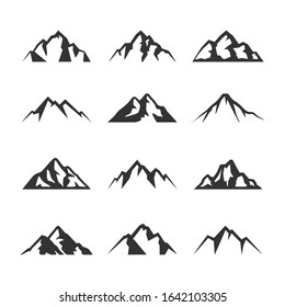 Mountain Icon Collection 20 Set Symbol Stock Vector (Royalty Free ...