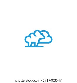 Idea de logotipo de nube de oveja de montaña.