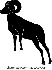 mountain sheep peak vector logo icon illustration deign concept mountain goat on a hill with moonlight suitable for outdoor, sport, farm logo