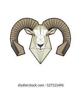 mountain sheep in a triangular style