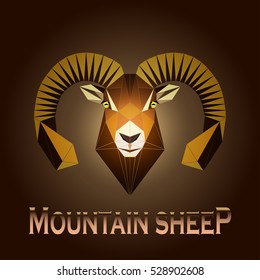 mountain sheep in a triangular style