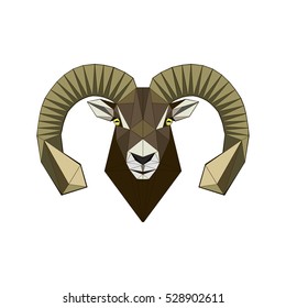 mountain sheep in a triangular style