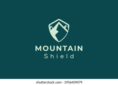 Diseño del logotipo del Escudo de Montaña - Diseño del logotipo Escudo - Montaña - Marca - Resumen Diseño del logotipo