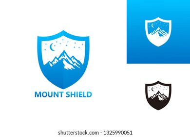 Mountain Shield Logo Template Design Vector, Emblem, Design Concept, Creative Symbol, Icon