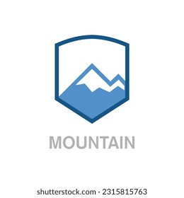 Mountain shield logo vector image