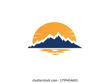 icono del vector shillouette de montaña