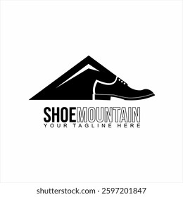 Mountain and shoe logo design. Unique concept logo.