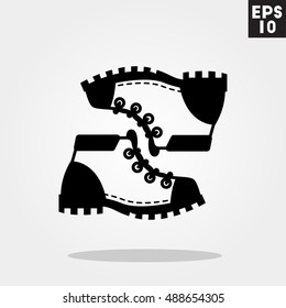 Mountain shoes icon in trendy flat style isolated on grey background. Id card symbol for your design, logo, UI. Vector illustration, EPS10.