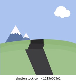 Mountain side landscape vector illustration