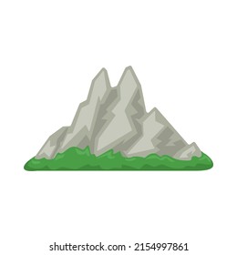 Ilustración del icono del símbolo Emoji de la montaña. Símbolo de vectores de la naturaleza Emoticon Diseño Clip Art Signo de historieta.