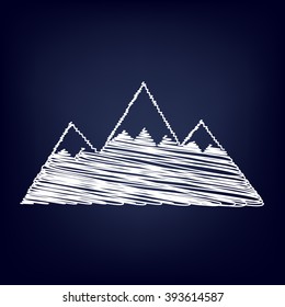Mountain sign. Flat style icon
