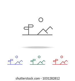 Mountain Sign Icon Line. Elements in multi colored icons for mobile concept and web apps. Icons for website design and development, app development on white background