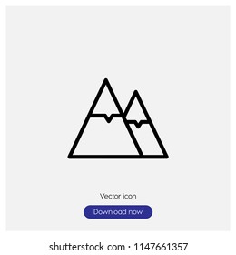 Mountain sign icon in trendy flat style isolated on grey background, modern symbol vector illustration for web