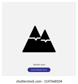 Mountain sign icon in trendy flat style isolated on grey background, modern symbol vector illustration for web