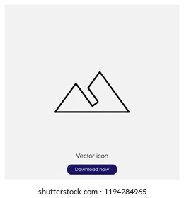 Mountain sign icon in trendy flat style isolated on grey background, modern symbol vector illustration for web