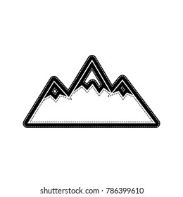 Mountain sign illustration. Vector. Flat style black icon on white.
