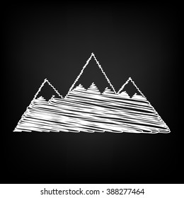 Mountain sign. Scribble effect