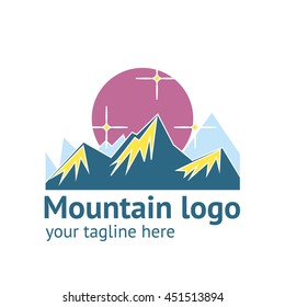 Mountain sign. Mountain vector logo. Vector travel logo.