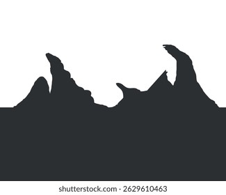 Mountain Silhouette Art on transparent background