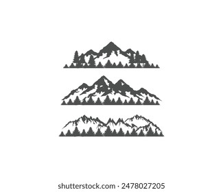 mountain silhouette black Vector illustration