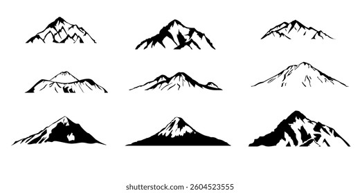 Mountain Silhouette Collection, mountain illustrations for your design