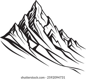 mountain, silhouette, Design, Vector, outdoor, elements, peaks, landscape, Sharp and Clean Lines