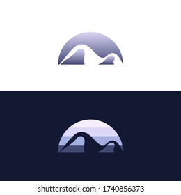 Mountain Silhouette full Colour Background For logo, Brand, Icon