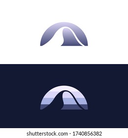 Mountain Silhouette full Colour Background For logo, Brand, Icon