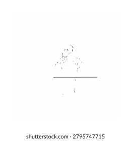 Mountain Silhouette With Horizontal Line Black On White Background