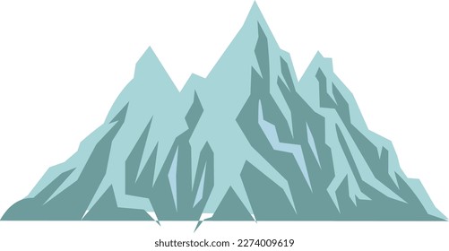 Mountain silhouette ice winter vector