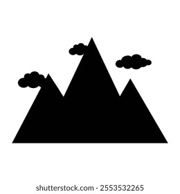 Mountain Silhouette Icon for Adventure and Nature Themes