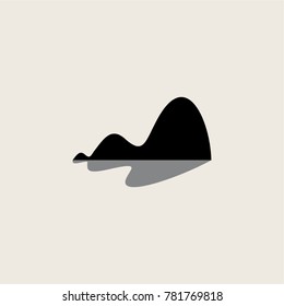 Mountain silhouette icon. Flat design background